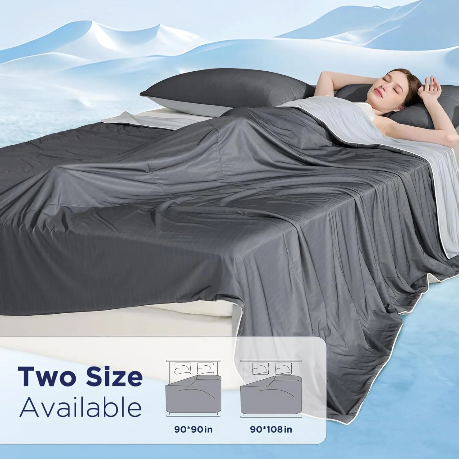 Elegear King Cooling Comforter for Hot Sleepers, Arc-Chill 3.0 Cool-to-Touch Fabric with Breathable Air Mesh Filling, Lightweight All-Season Temperature-Regulating Cooling Blanket Quilt, Grey