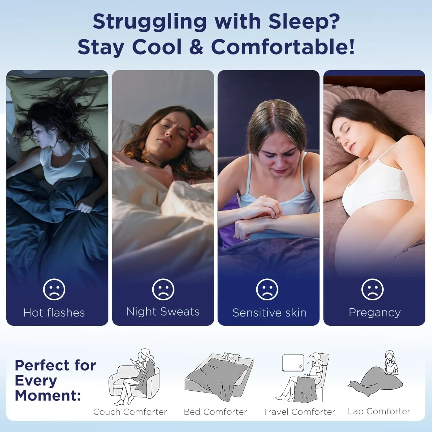 Elegear King Cooling Comforter for Hot Sleepers, Arc-Chill 3.0 Cool-to-Touch Fabric with Breathable Air Mesh Filling, Lightweight All-Season Temperature-Regulating Cooling Blanket Quilt, Grey