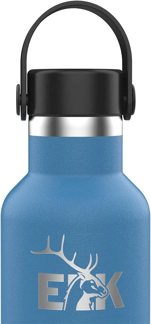 ELK Insulated Water Bottle with Standard Mouth Flex Lid - Double Wall Stainless Steel, Dishwasher Safe - Keep Drinks Cold or Hot for Hours - BPA-Free & Phthalate-Free Hydration (Pacific Blue, 24 Oz)