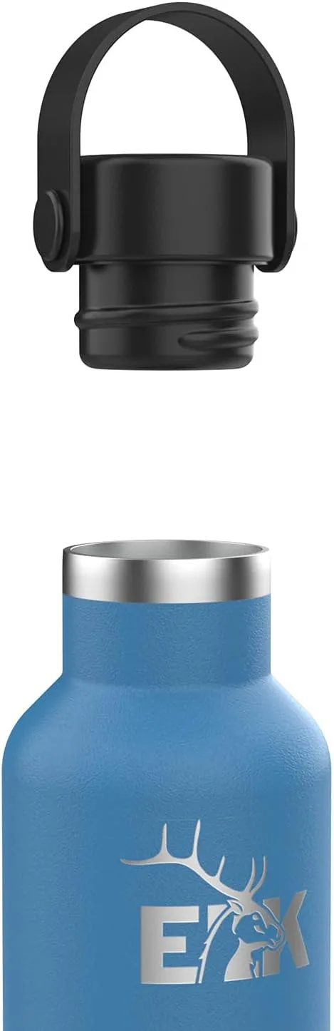 ELK Insulated Water Bottle with Standard Mouth Flex Lid - Double Wall Stainless Steel, Dishwasher Safe - Keep Drinks Cold or Hot for Hours - BPA-Free & Phthalate-Free Hydration (Pacific Blue, 24 Oz)