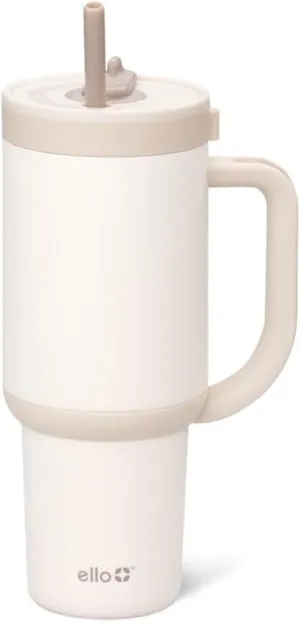 Ello Oasis Tumbler with Handle & Retracting Straw | Reusable Insulated Stainless Steel Cup 100% Leakproof, Gifts for Teens Women Men | Keeps cold for 24 Hours, 40oz 30oz Cup Holder Friendly