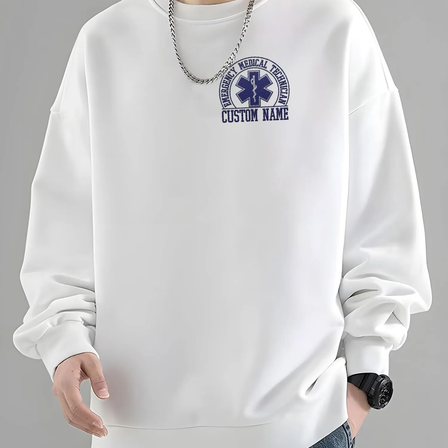 Embroidered EMT EMS Sweatshirt Custom Paramedic Shirt Emergency Medical Services Hoodie