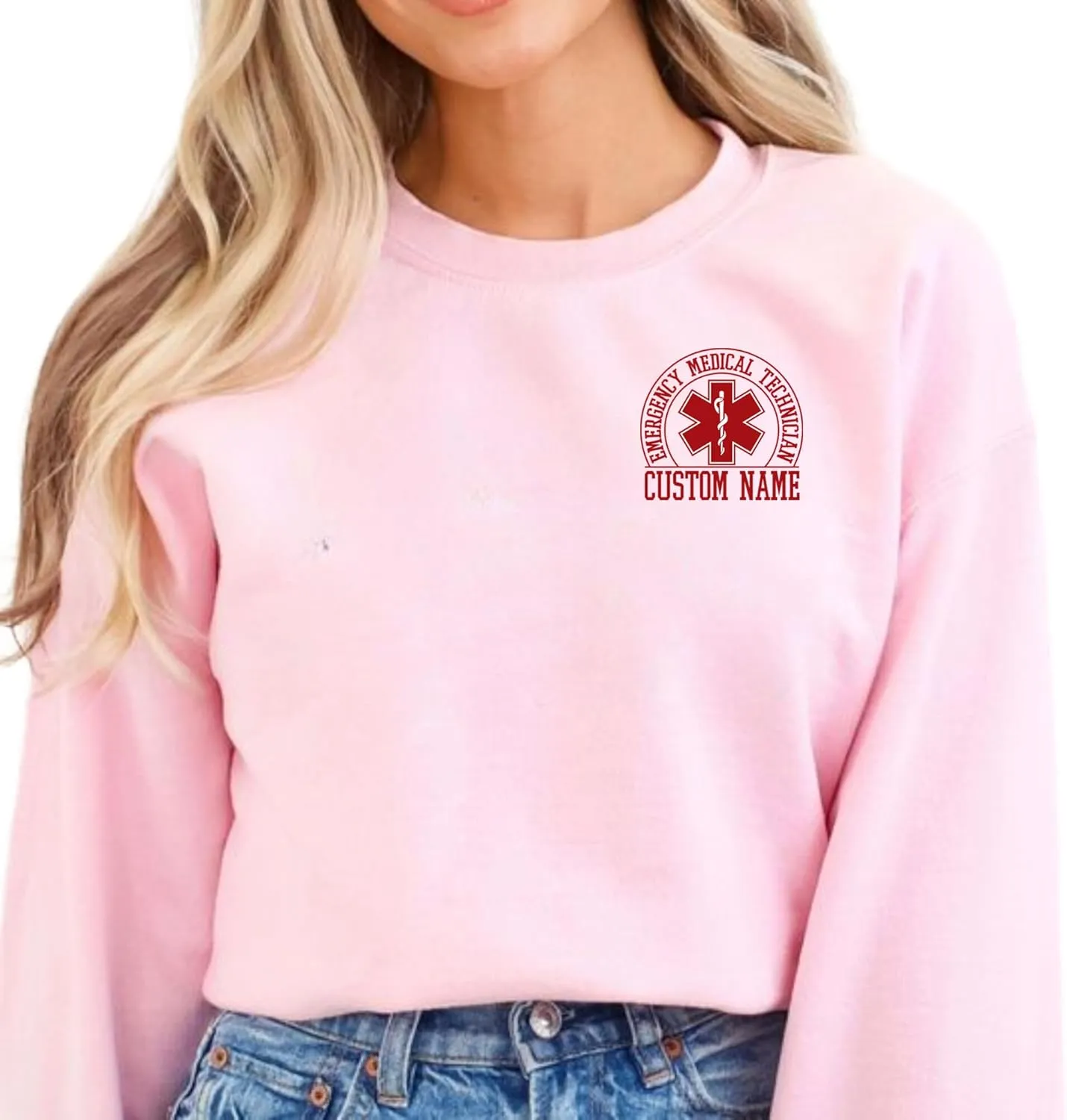 Embroidered EMT EMS Sweatshirt Custom Paramedic Shirt Emergency Medical Services Hoodie