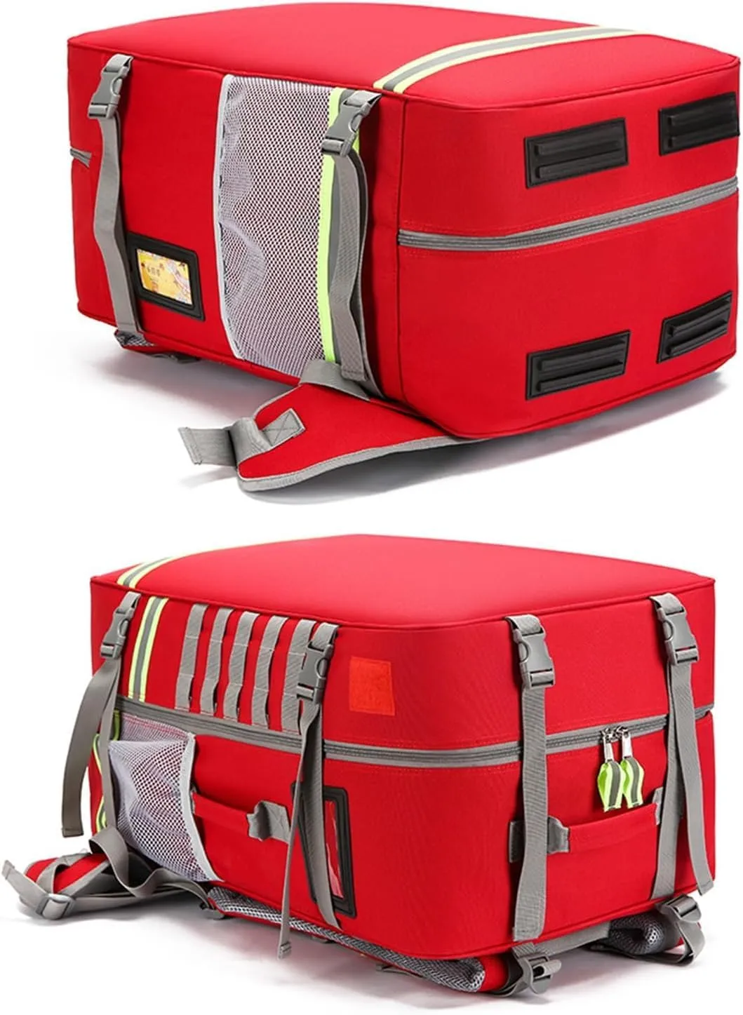 Emergency Bag First Aid Backpack Empty First Aid Bag Treatment First Responder Trauma Bags for Camping Cycling(Red,55x35x25cm)