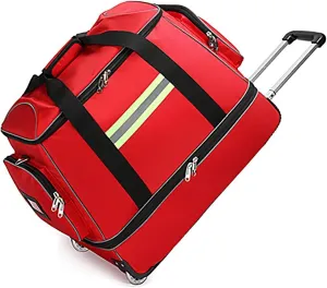 Emergency First Aid Bag,Waterproof Trolley Rolling Medical Bag,Portable First Aid Bag High Capacity Backpack for Nurse(B)