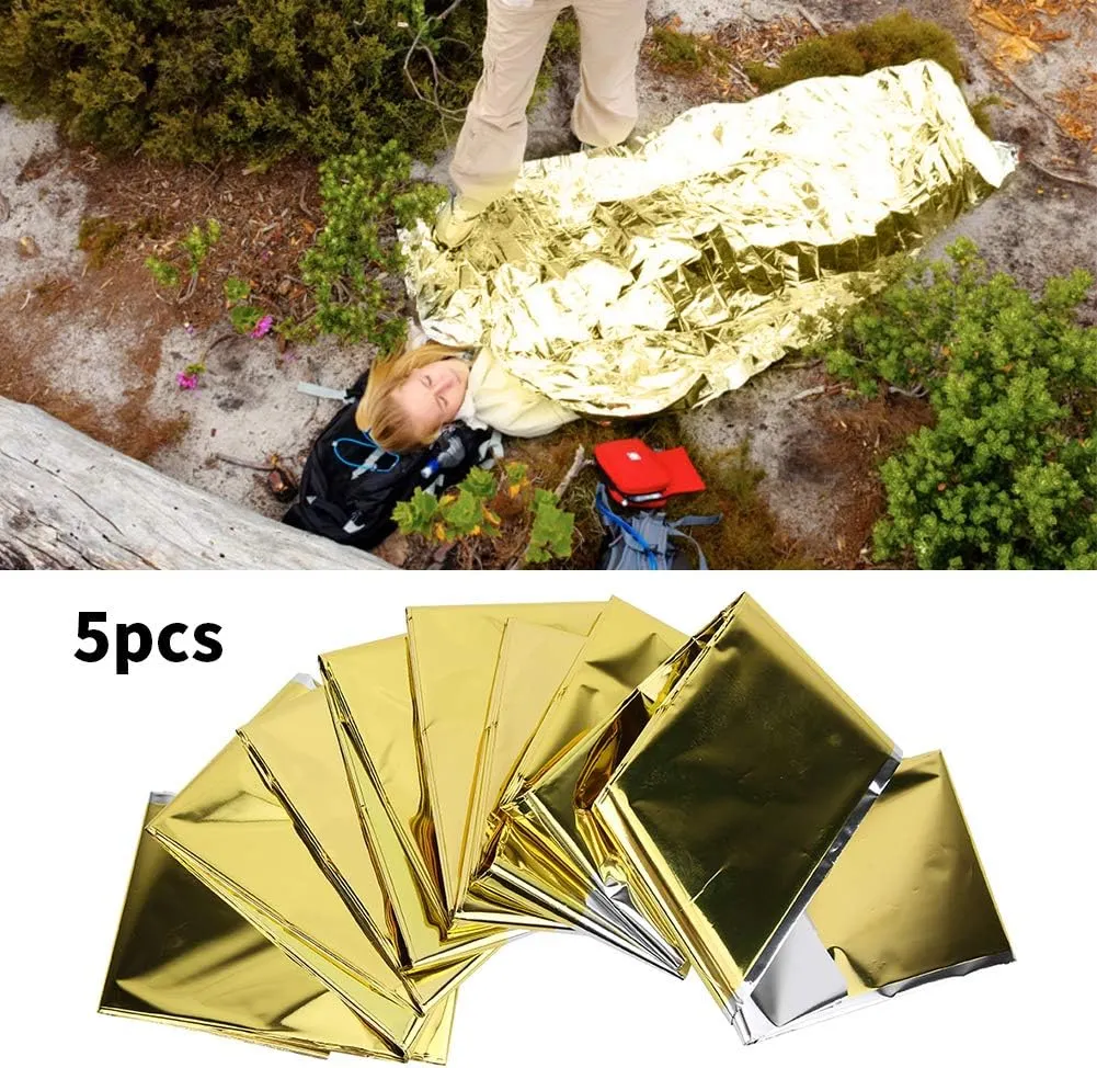 Emergency Survival Space Blankets, Thermal Compact Waterproof Reflective Blankets for Cam, Hiking(lden)