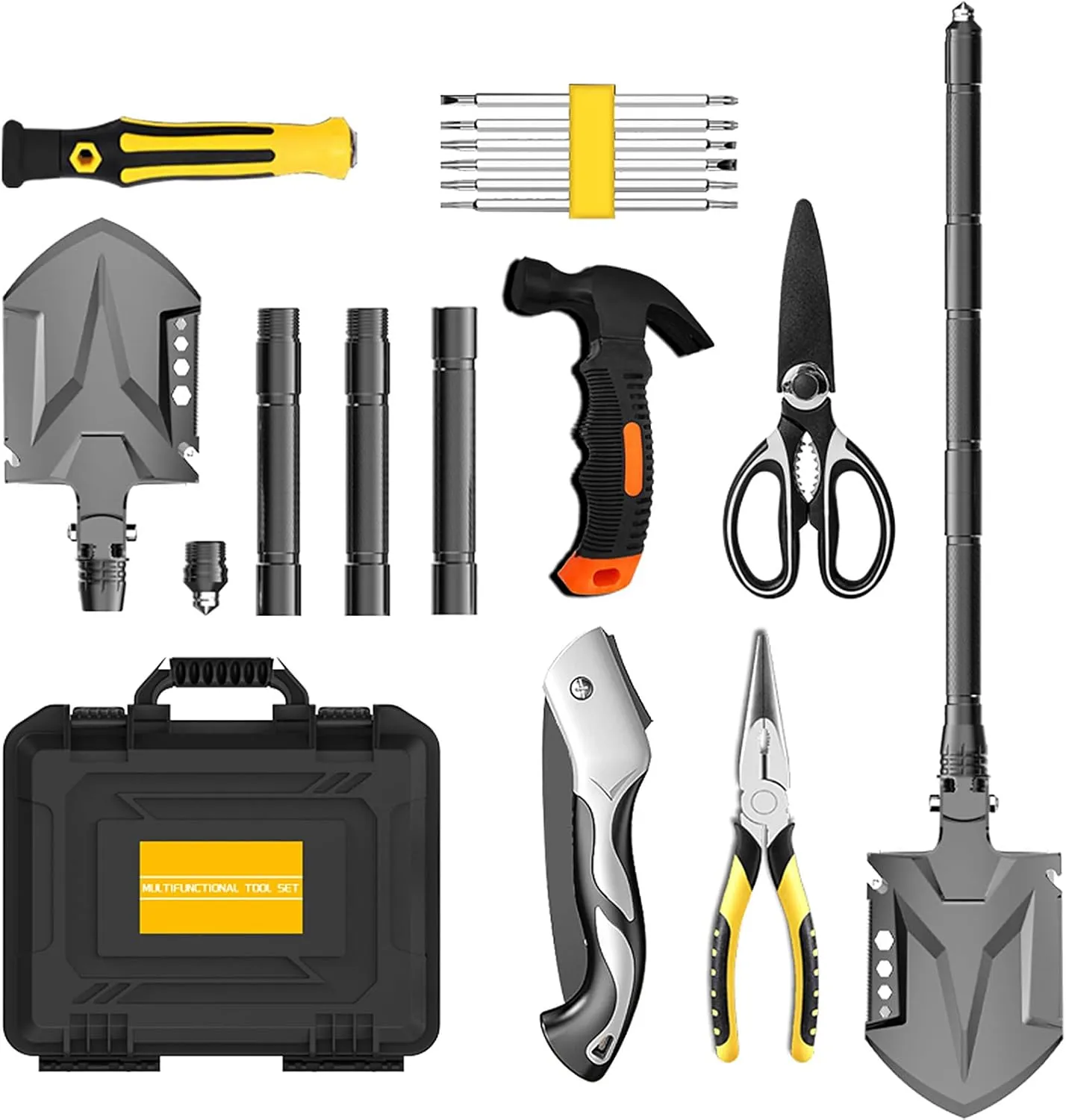 Emergency Tool Kit Camping Multi-Tool Folding Survival Shovel Set Outdoor Camping Gear Emergency Outdoor Tool x