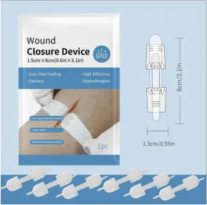 Emergency Wound Closure Strips,Sutures Butterfly Bandaids for Wound Closure, Zip Stitch Wound Closure Strips, Surgical Laceration Repair Without Stiches (1 Strips-6 PCS)