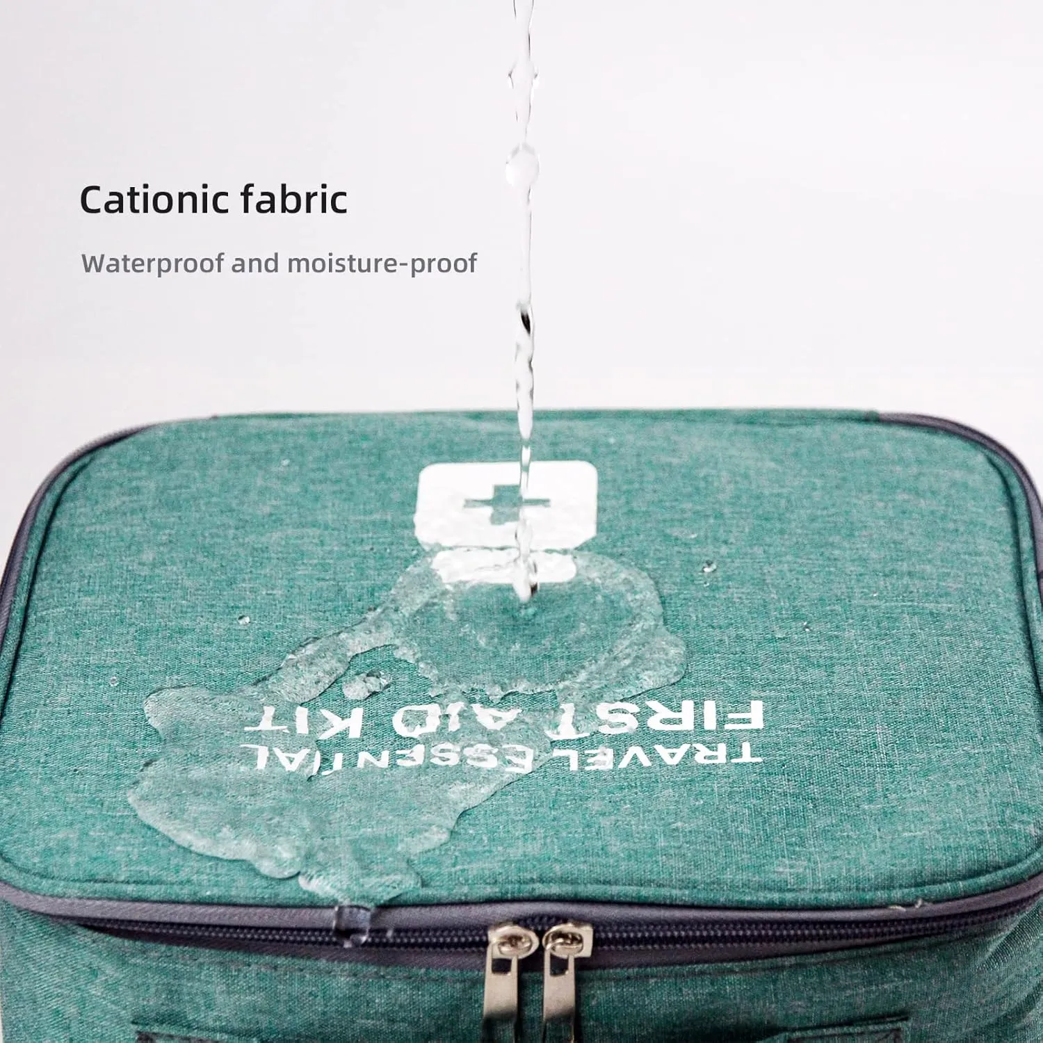 Empty First Aid Bags, Travel Medicine Bag, Medical Supplies Organizer Bag, Portable Kit for Traveling, Car, Home, Camping, Office, Hiking, Outdoor (Cationic Green)