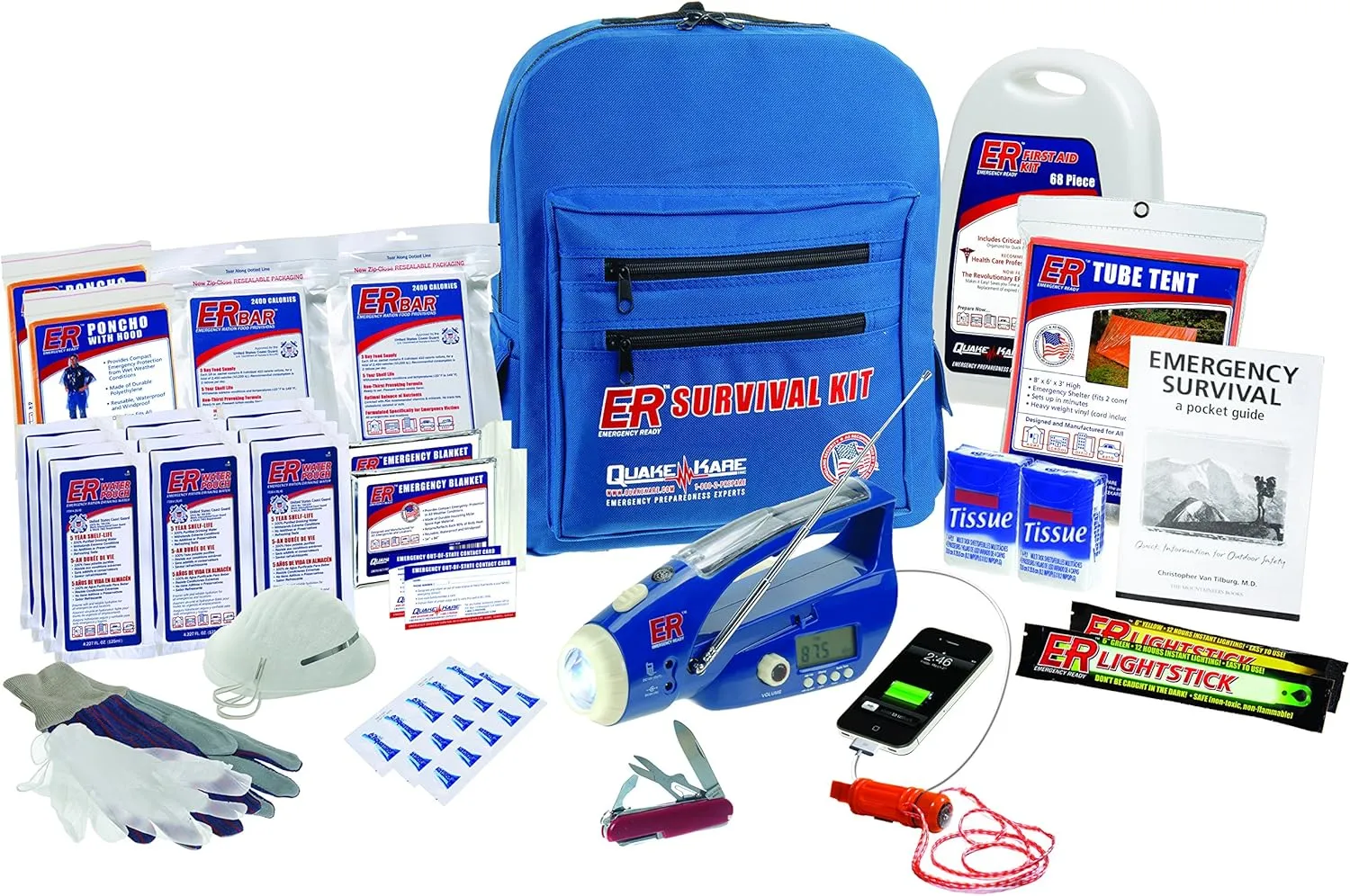 ER Emergency Ready 2 Person Ultimate Deluxe Backpack Survival Kit, SKBP2DD