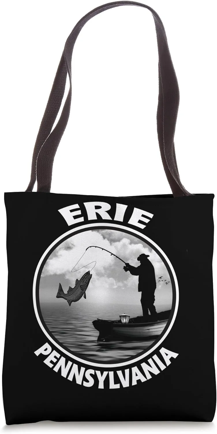 Erie Pennsylvania Lake Erie Fishing Walleye Bass Perch Fish Tote Bag
