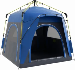 ESPIDOO 4 Person Pop Up Tent: Automatic Hydraulic Quick Setup Family Camping Shelter with Windows & Doors - Lightweight Water-Resistant Polyester for Spring Summer Fall Outdoor Adventures