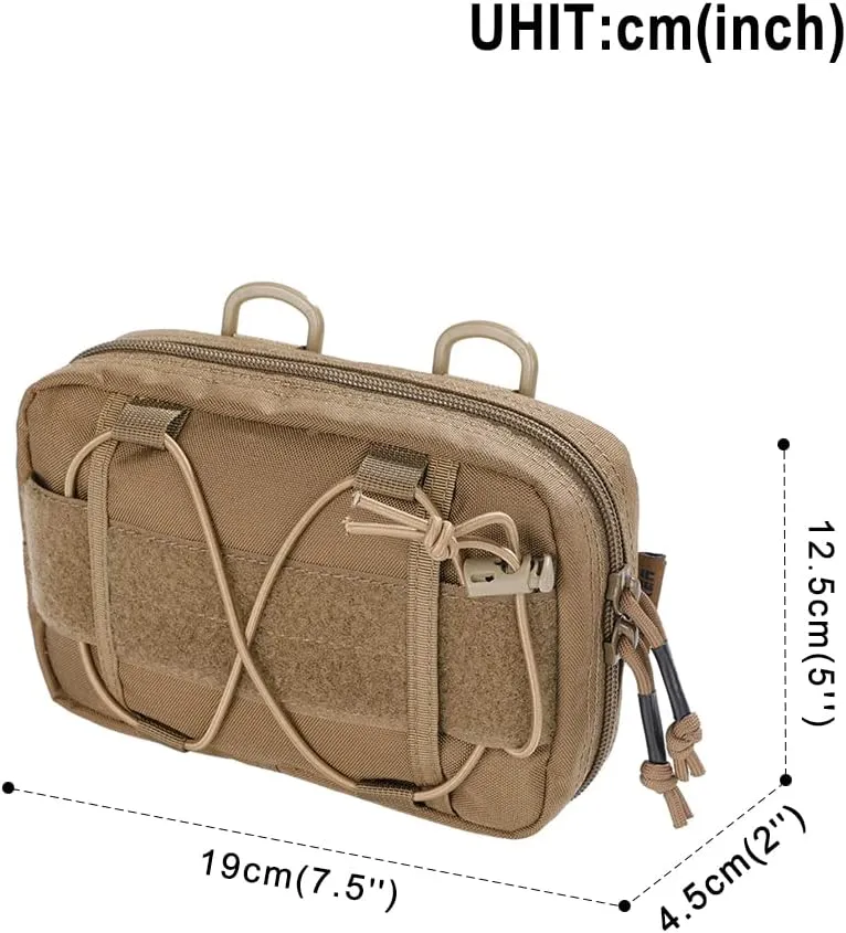 EXCELLENT ELITE SPANKER Tactical Molle Admin Pouch Compact Utility EDC Tool Bag with Shoulder Strap Nylon Belt Waist Bag for Tactical Accessories