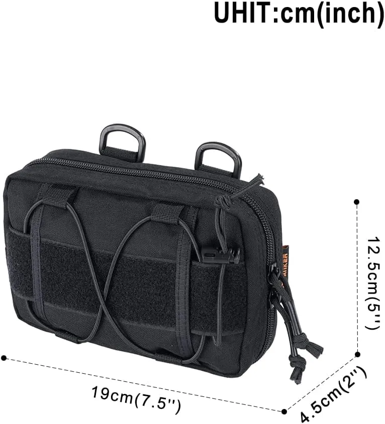 EXCELLENT ELITE SPANKER Tactical Molle Admin Pouch Compact Utility EDC Tool Bag with Shoulder Strap Nylon Belt Waist Bag for Tactical Accessories