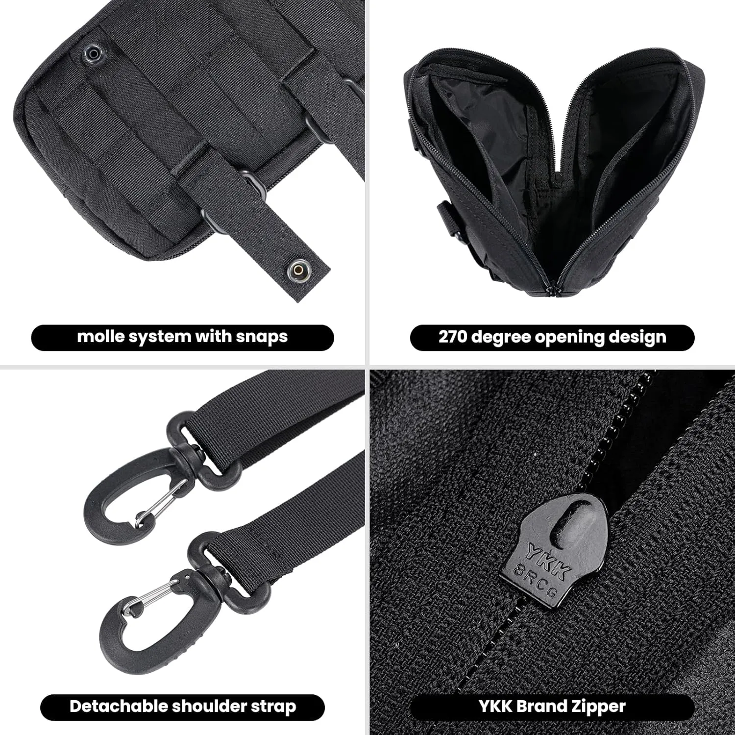 EXCELLENT ELITE SPANKER Tactical Molle Admin Pouch Compact Utility EDC Tool Bag with Shoulder Strap Nylon Belt Waist Bag for Tactical Accessories