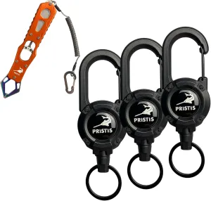 Exquisite Utility Multi-Function Fishing Tool Combination, 3 Pack Heavy Duty Zinger Retractors & High Strength Fish Gripper, Nice Gift for Family