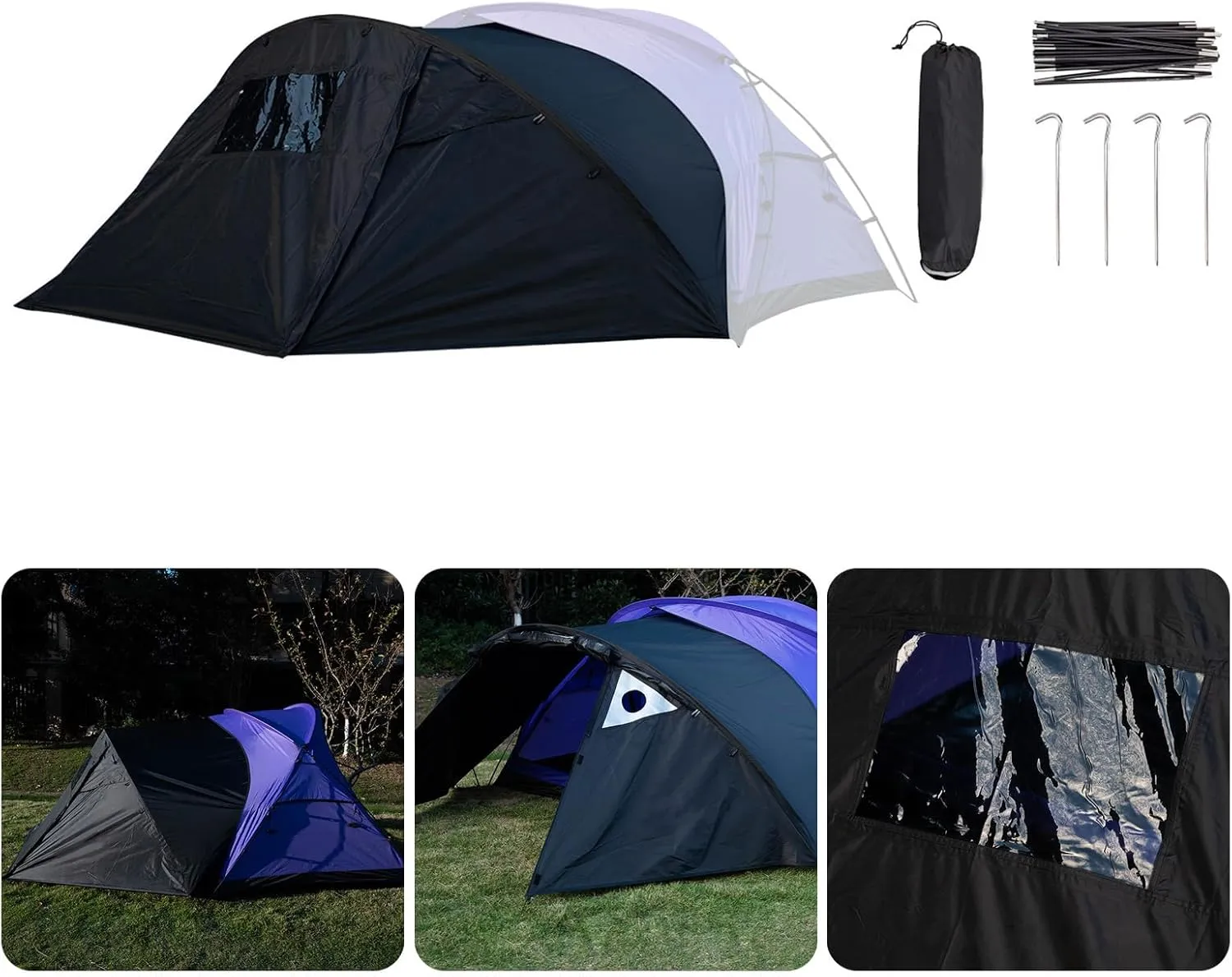 Extended Front Camping Tent for Backpacking Mountaineering with Sun Protections and Breathable Meshes Designs