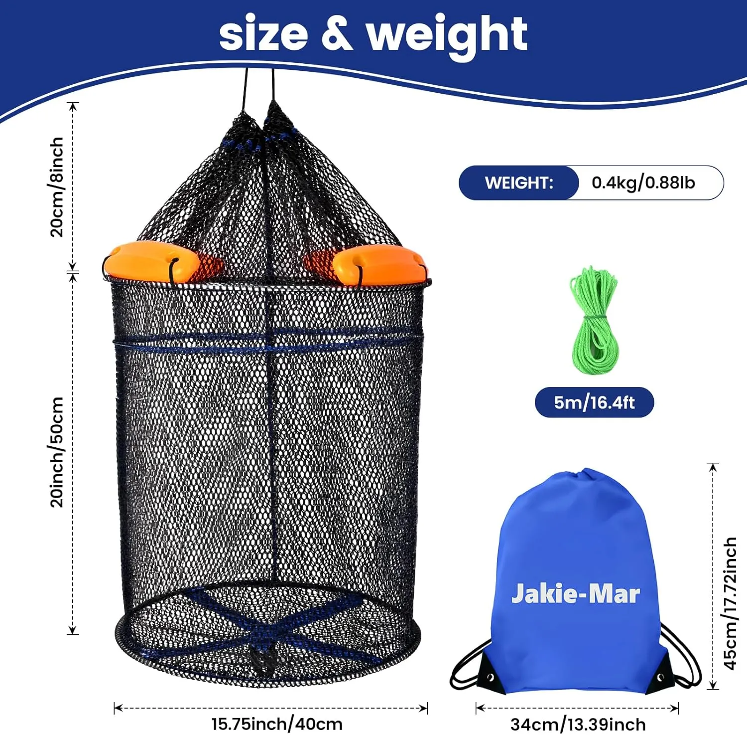 Extra Large Floating Fish Basket for Live Caught Fish, Foldable Fishing Basket with Kayak Livewell Fishing