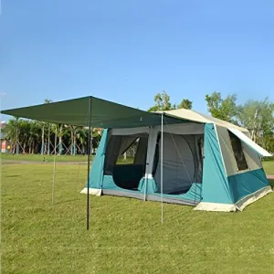 Extra Large Tent 8 Person, Family Cabin Tents, 2 Rooms, 3 Doors and 3 Windows with Mesh, Waterproof, Double Layer, Big Tent for Outdoor, Picnic, Family, Friends Gathering, Camping