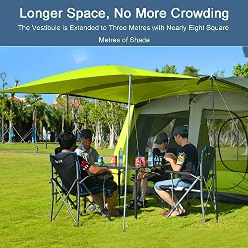 Extra Large Tent 8 Person, Family Cabin Tents, 2 Rooms, 3 Doors and 3 Windows with Mesh, Waterproof, Double Layer, Big Tent for Outdoor, Picnic, Family, Friends Gathering, Camping