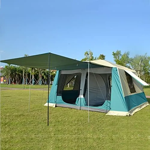 Extra Large Tent 8 Person, Family Cabin Tents, 2 Rooms, 3 Doors and 3 Windows with Mesh, Waterproof, Double Layer, Big Tent for Outdoor, Picnic, Family, Friends Gathering, Camping