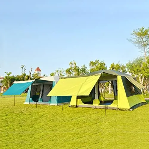Extra Large Tent 8 Person, Family Cabin Tents, 2 Rooms, 3 Doors and 3 Windows with Mesh, Waterproof, Double Layer, Big Tent for Outdoor, Picnic, Family, Friends Gathering, Camping