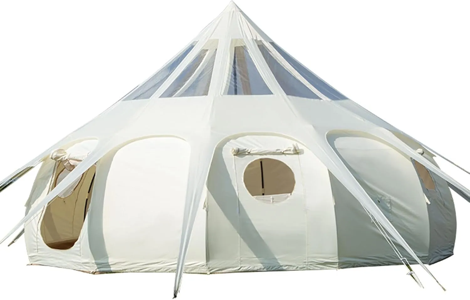 Family Camping Tent for 8-10 Person, 4 Season Glamping Yurt Tent, Hot Tent with Stove Jack, Waterproof, Windproof, and Weather Resistant Bell, Tipi, Teepee Tent