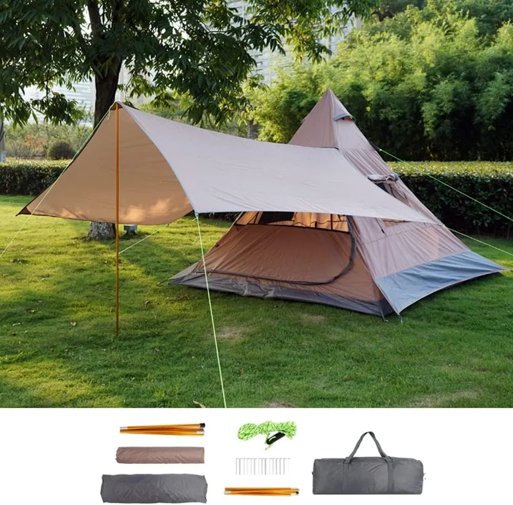 Family Pyramid Tent Teepee Pyramid Tent Teepee Tent Indian Adult for 3-4 People Festival Party Tent Teepee