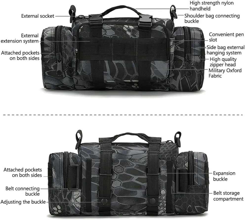 Fanny Deployment Bag Tactical Waist Pack Small Sling Pack Hand Carry Handlebar Bag (Jungle Digital)