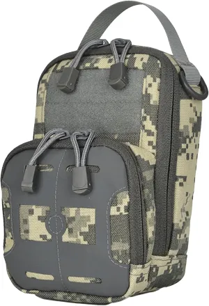 Fanny Pack for Men, Multifunction Belt Pouch Shoulder Waist Bag for Storage Waterproof Nylon Phone Case for Outdoor, Camping, Hiking, Tactics (ACU Camouflage)
