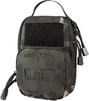 Fanny Pack for Men, Multifunction Belt Pouch Shoulder Waist Bag for Storage Waterproof Nylon Phone Case for Outdoor, Camping, Hiking, Tactics (Black Camouflage)