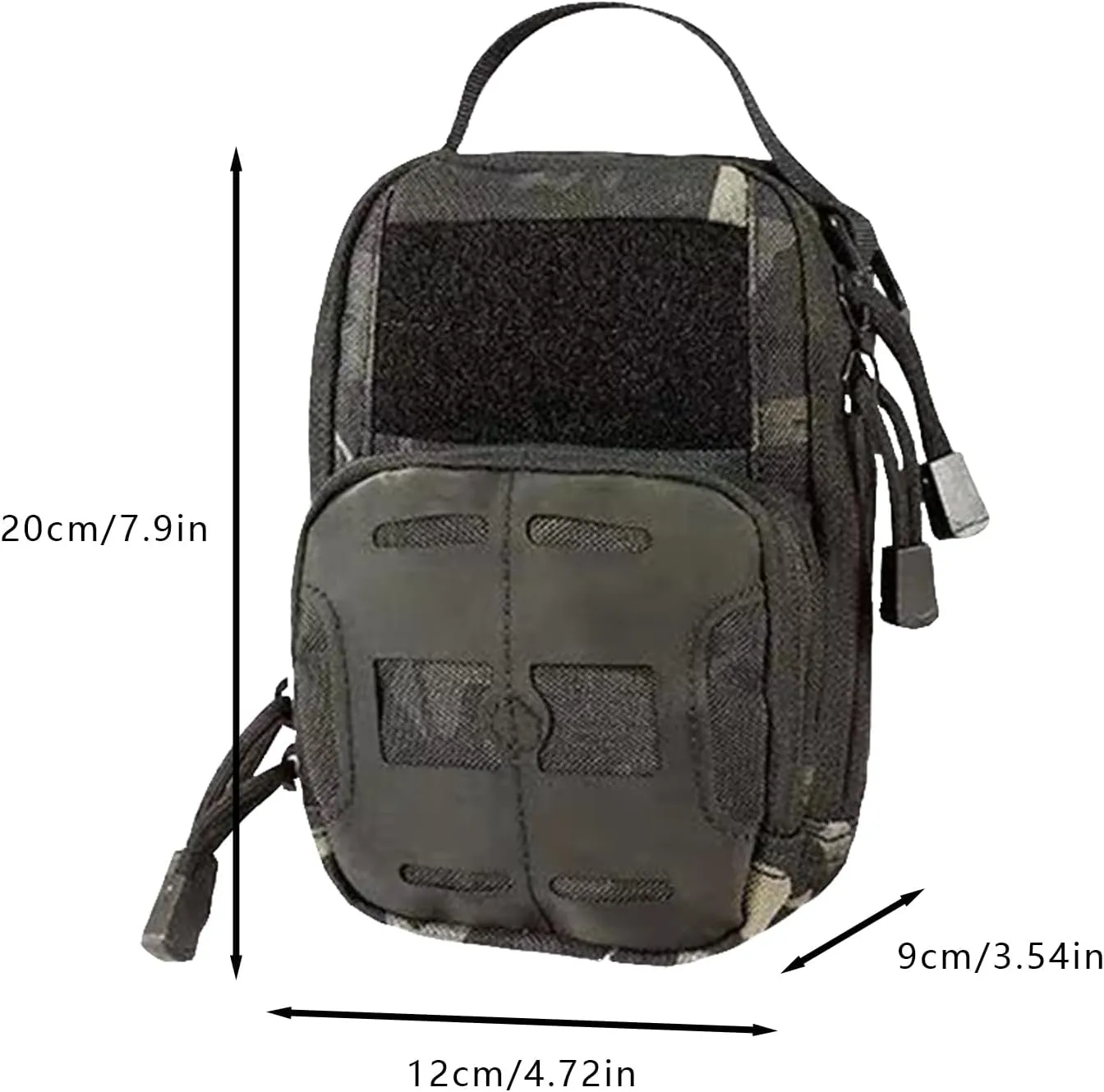 Fanny Pack for Men, Multifunction Belt Pouch Shoulder Waist Bag for Storage Waterproof Nylon Phone Case for Outdoor, Camping, Hiking, Tactics (Black Camouflage)