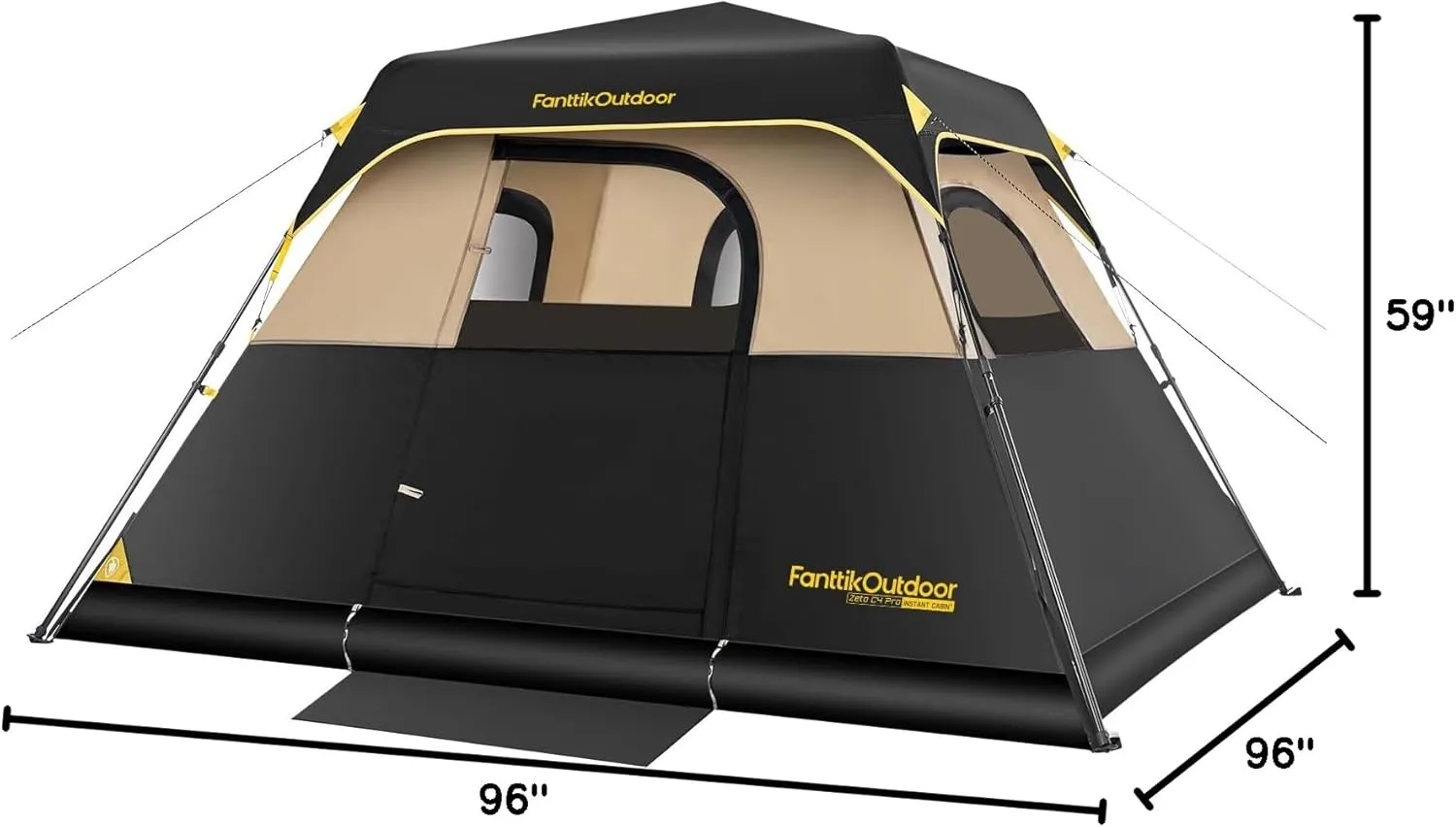 FanttikOutdoor Camping Tent 4/6/8/10 Person Instant Cabin Tent Setup in 60 Seconds with Rainfly & Windproof Portable with Carry Bag for Family Camping & Hiking