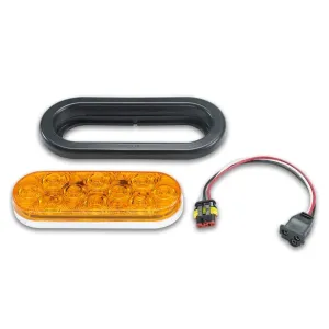 Federal Signal 607101-02SB SignalTech Amber 6" Oval LED Light (Random Flashing Light Kit) (2)
