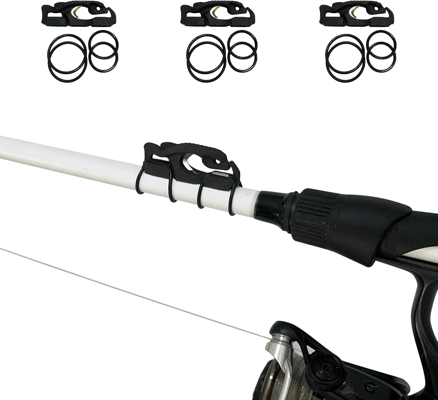 FinMan Multitool & Stow | Rod Mounted Line Cutter & Hook Keeper for Tackle Changes | Prevent Tangles, Keep Hooks Safe and Sharp, and Secure Weights | Easy to Install & Made in The USA