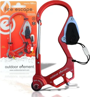 Fire Escape, Emergency Escape Tool, Seatbelt Cutter, Window Breaker, Multi Tool, Fire Starter, Carabiner, and Much More