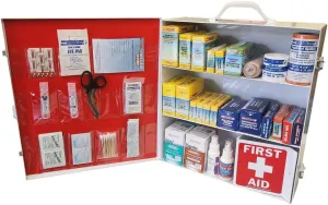First Aid 80098 3 Shelf All Purpose First Aid Kit Cabinet, Class A , Exceeds OSHA/ANSI Z308.1 2015, Wall Mountable
