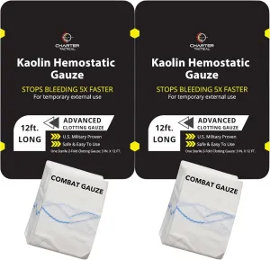 First Aid Advanced Quick Clotting Combat - Flexible Hemostatic - Stop The Bleed kit Faster Wound Packing with Quick Clotting Medical - Survival Kit Supplies - 3" x 12.5' (CT-Gauze) (CT-GAUZE2)