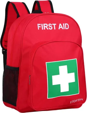 First Aid Backpack Empty, Red Waterproof Emergency Backpack, Portable Large Capacity Empty Medical First Aid Bag for Car Home Office Outdoor Travel Hiking Camping (Red2)