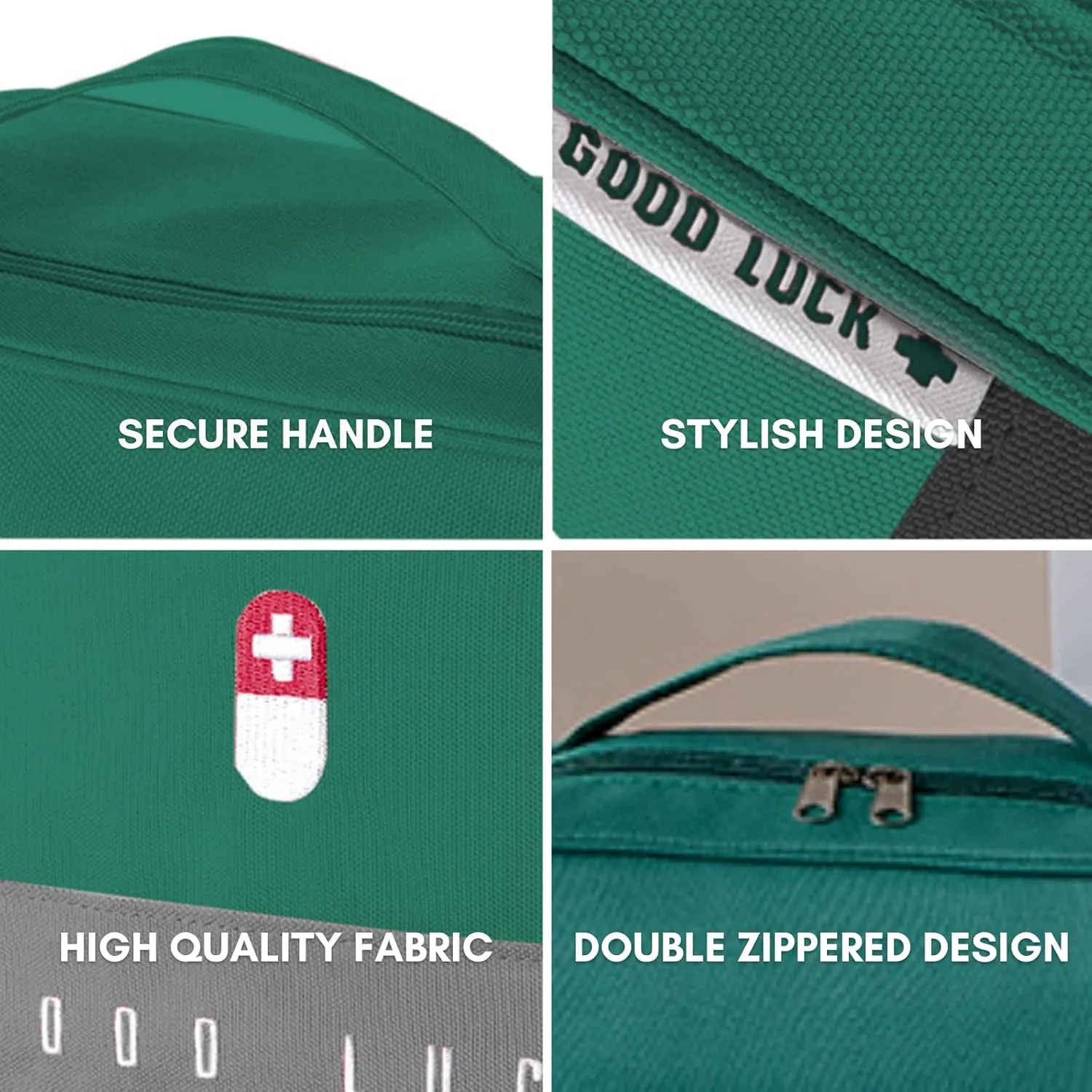 First Aid Bag Empty, Waterproof Emergency Medic Trauma Bag, Medicine Bag For Traveling ,Home Hiking Camping Car Office(Large,Green)