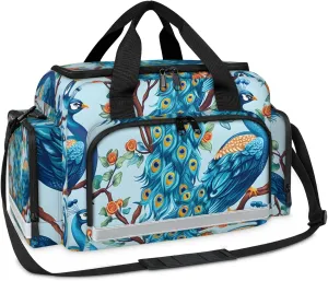 First Aid Bags Empty, Colorful Peacock Emergency Bag First Aid Kit Multiple Compartment Kit Carrier On Call Trauma Bag For Paramedics Emergency Medical Supplies Kit
