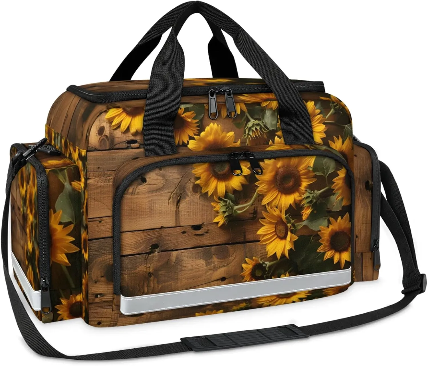 First Aid Bags Empty, Colorful Sunflowers Emergency Bag First Aid Kit Multiple Compartment Kit Carrier On Call Trauma Bag For Paramedics Emergency Medical Supplies Kit