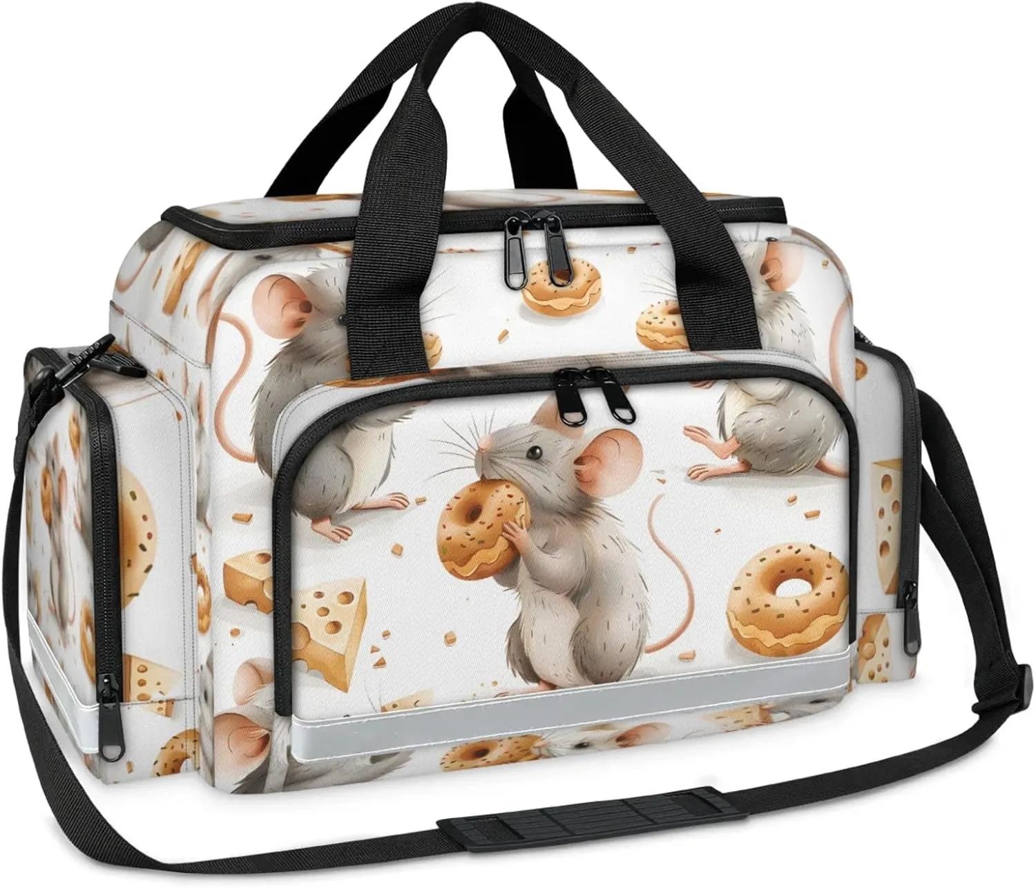 First Aid Bags Empty, Cute Mouse Emergency Bag First Aid Kit Multiple Compartment Kit Carrier On Call Trauma Bag For Paramedics Emergency Medical Supplies Kit