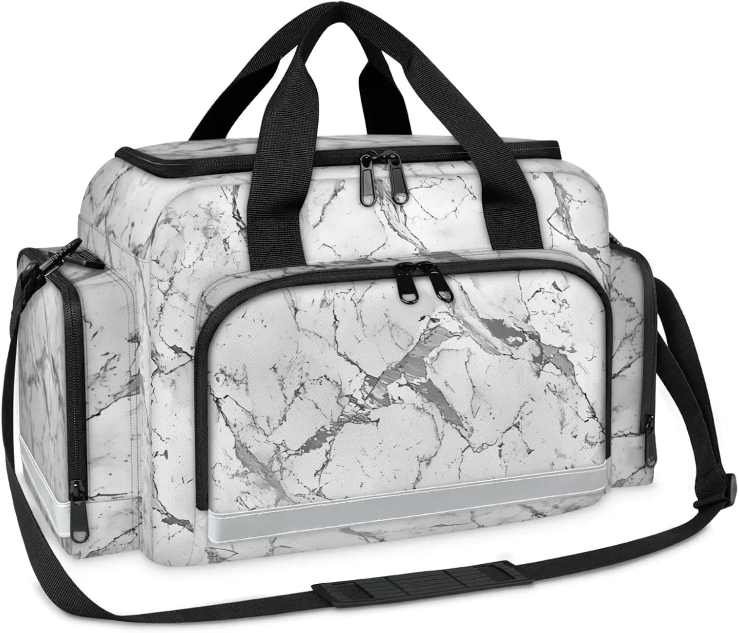 First Aid Bags Empty, Gray Marble Emergency Bag First Aid Kit Multiple Compartment Kit Carrier On Call Trauma Bag For Paramedics Emergency Medical Supplies Kit