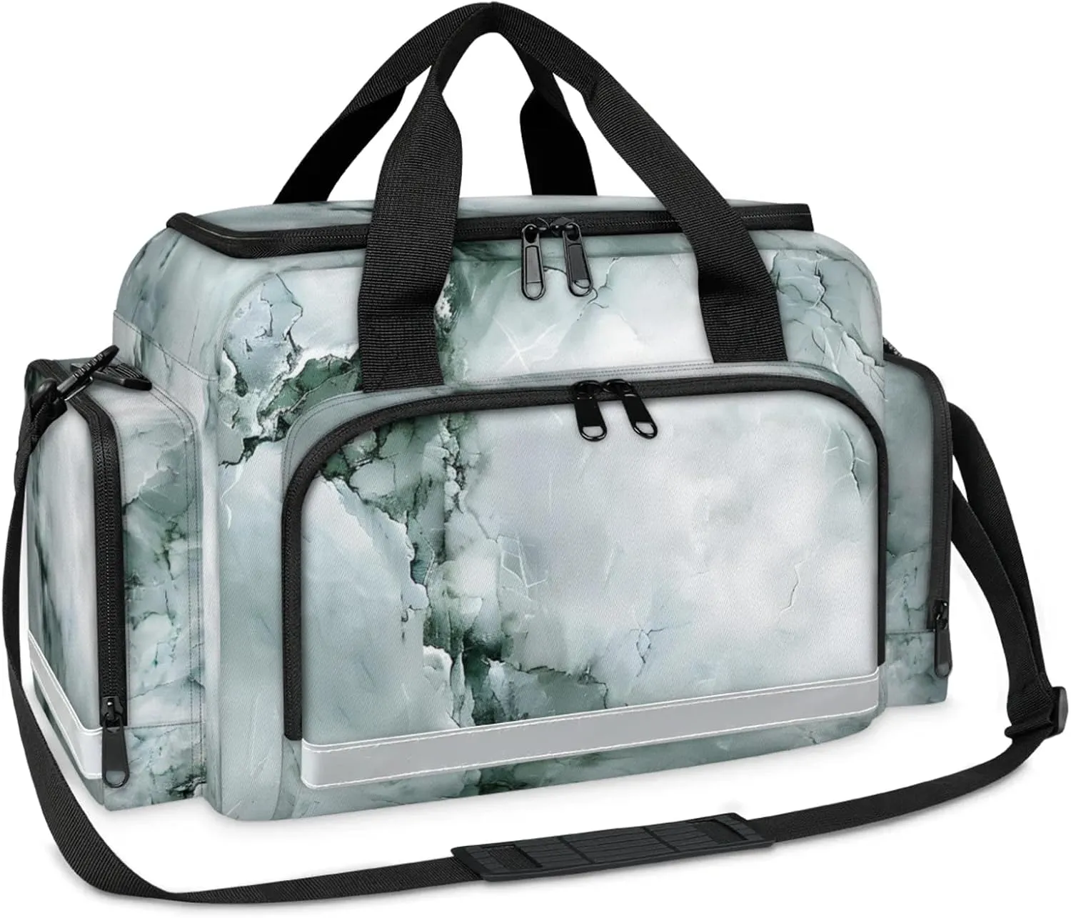 First Aid Bags Empty, Marble Light Green Emergency Bag First Aid Kit Multiple Compartment Kit Carrier On Call Trauma Bag For Paramedics Emergency Medical Supplies Kit