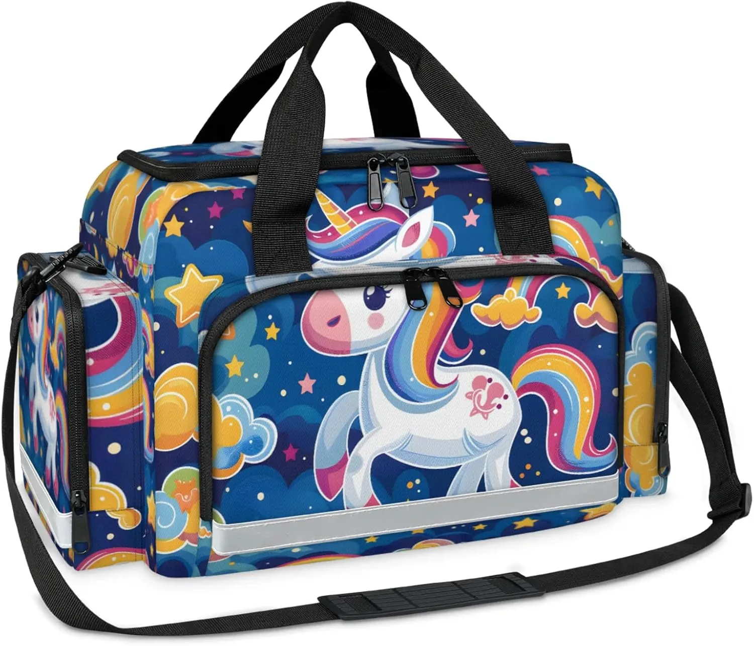 First Aid Bags Empty, Rainbow Unicorn Emergency Bag First Aid Kit Multiple Compartment Kit Carrier On Call Trauma Bag For Paramedics Emergency Medical Supplies Kit