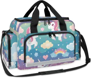 First Aid Bags Empty, Rainbow Unicorns Emergency Bag First Aid Kit Multiple Compartment Kit Carrier On Call Trauma Bag For Paramedics Emergency Medical Supplies Kit