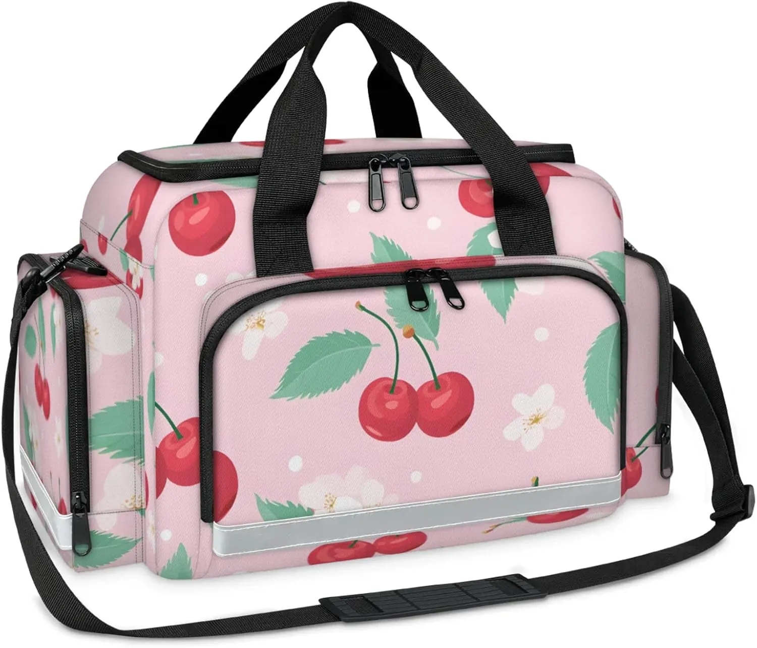 First Aid Bags Empty, Red Cherry Emergency Bag First Aid Kit Multiple Compartment Kit Carrier On Call Trauma Bag For Paramedics Emergency Medical Supplies Kit
