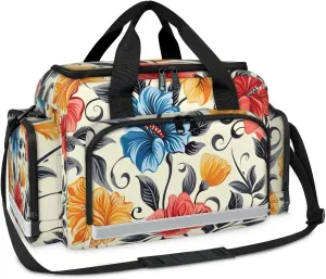 First Aid Bags Empty, Retro Flower Emergency Bag First Aid Kit Multiple Compartment Kit Carrier On Call Trauma Bag For Paramedics Emergency Medical Supplies Kit