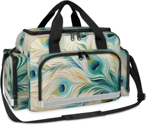 First Aid Bags Empty, Shimmering Peacock Emergency Bag First Aid Kit Multiple Compartment Kit Carrier On Call Trauma Bag For Paramedics Emergency Medical Supplies Kit